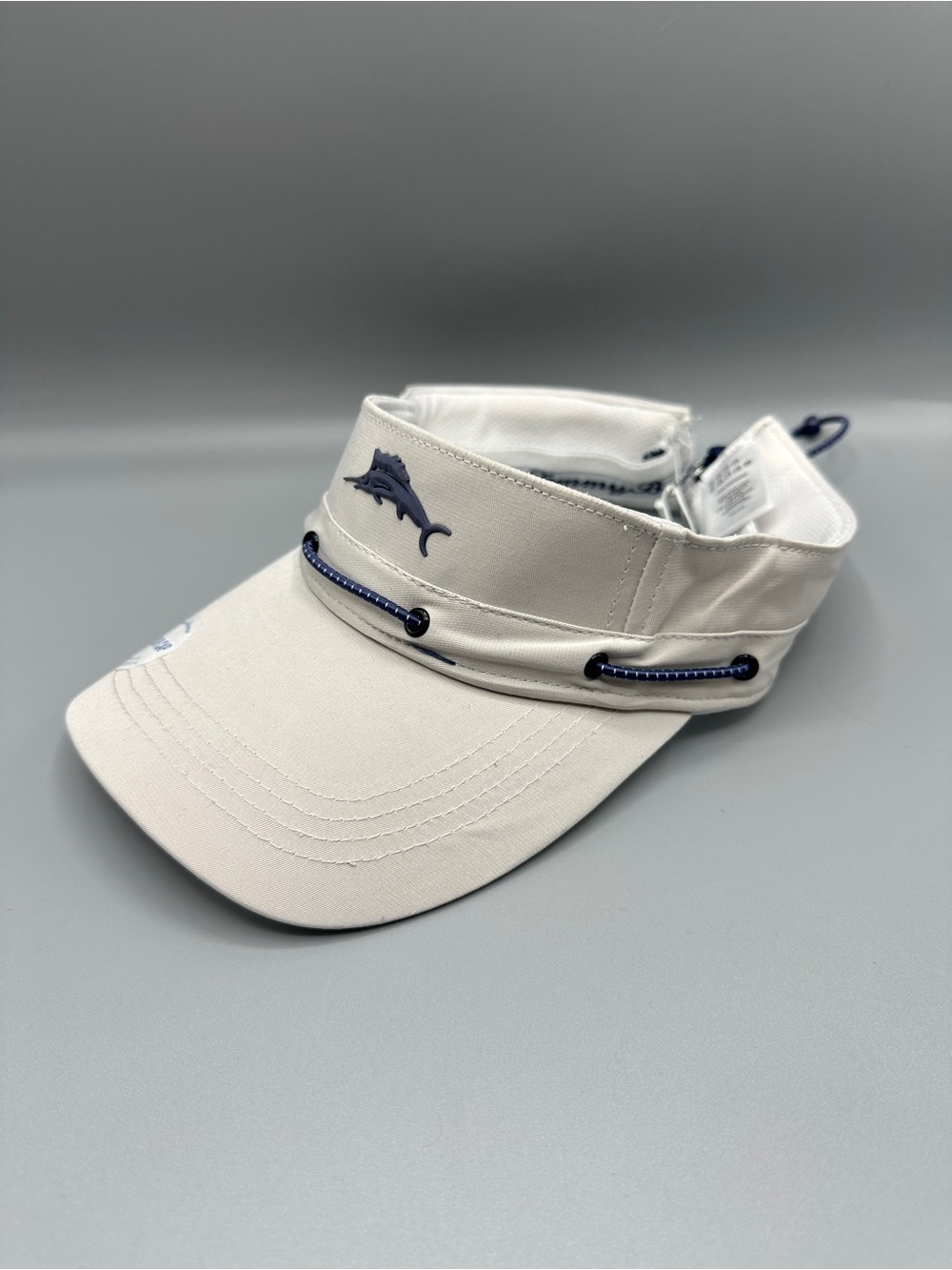 Tommy Bahama Visor Adjustable Sun Hat Cap Fishing Golf Tennis Light Gray Khaki